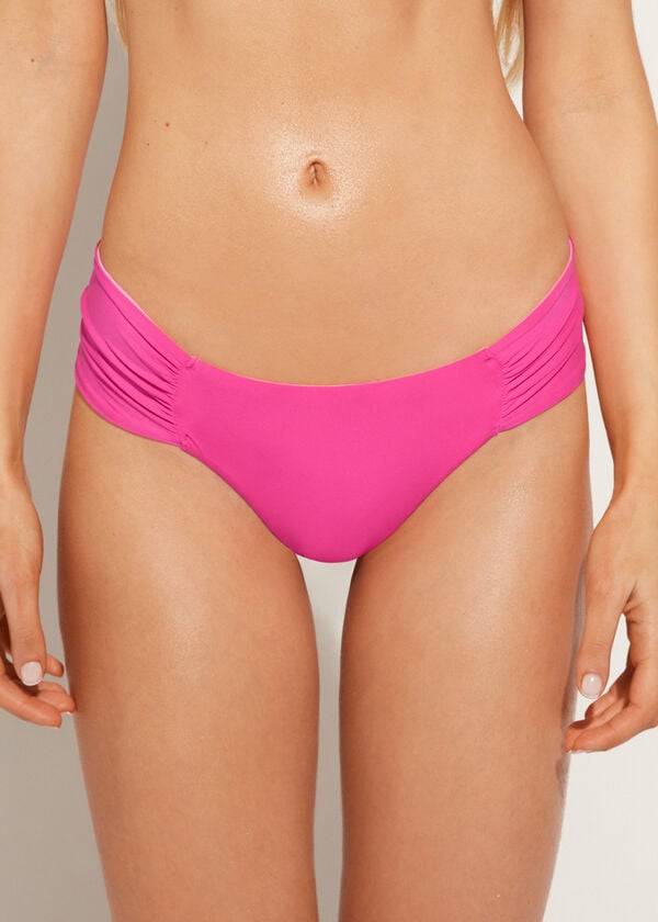 dámské ekologické bikinové kalhotky calzedonia brazilian indonesia v růžové barvě