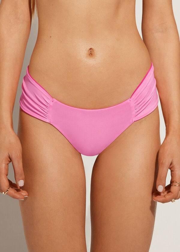 dámské ekologické bikinové kalhotky calzedonia brazilian indonesia v růžové barvě