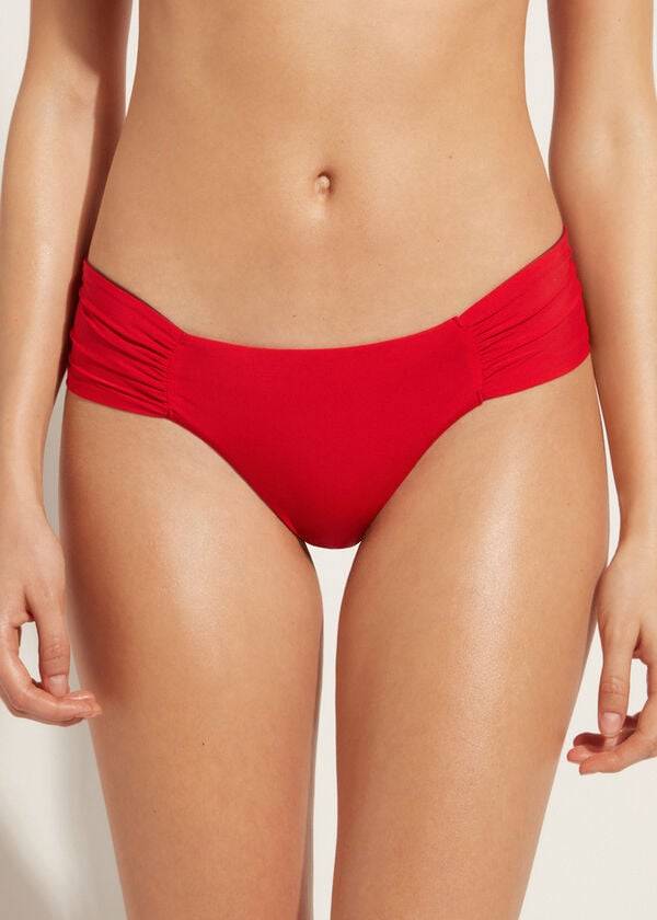 dámské ekologické bikinové kalhotky calzedonia brazilian indonesia červené