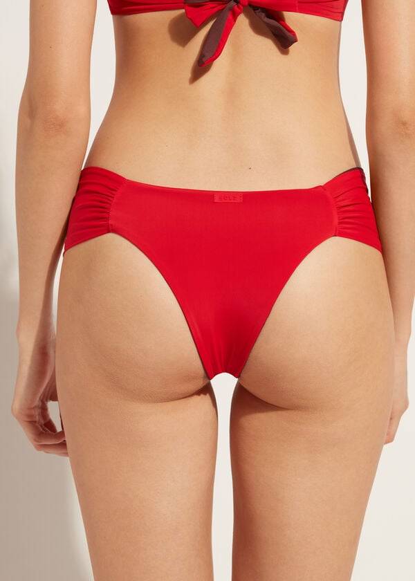 dámské ekologické bikinové kalhotky calzedonia brazilian indonesia červené