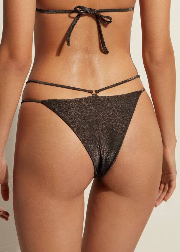 dámské černé bikinové kalhotky calzedonia s brazilskými bočními stringy hollywood