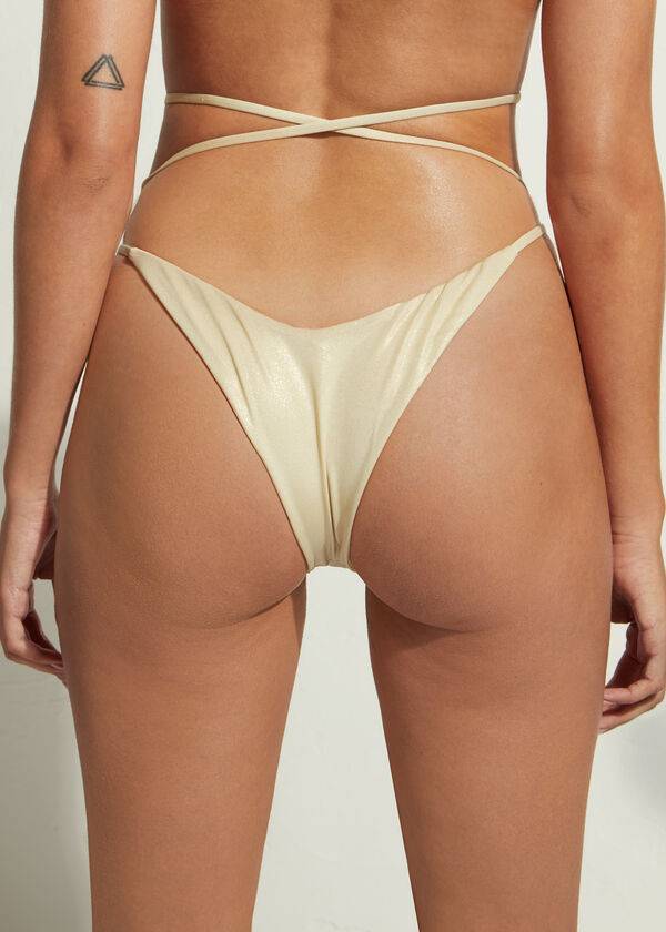 dámské bikinové kalhotky calzedonia brazilian string abu dhabi zlaté barvy