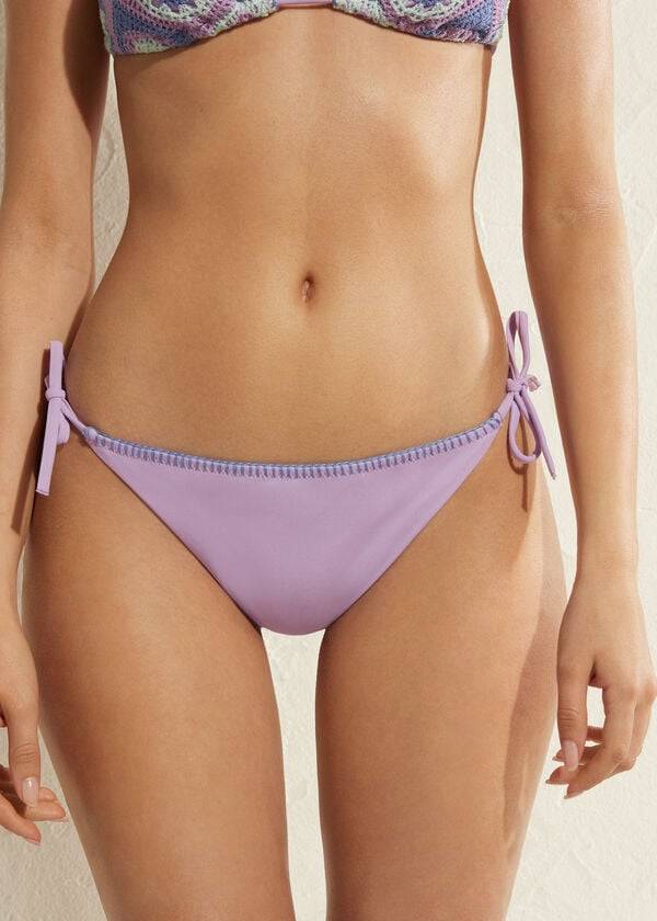 fialové dámské spodní díly bikin calzedonia brazilian string tel aviv