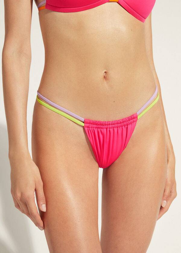 dámské bikinové kalhotky calzedonia brazilian string tokyo eco růžové