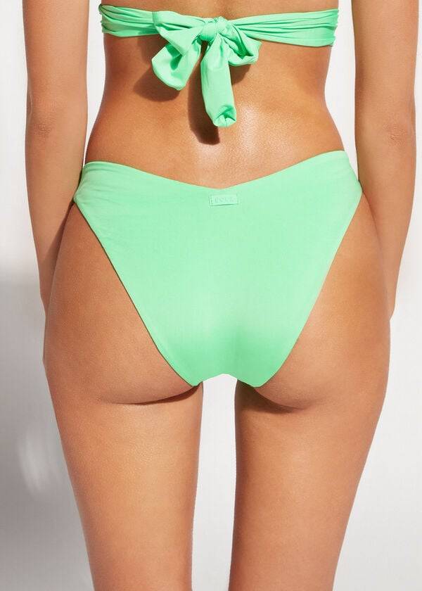 dámské ekologické bikinové kalhotky calzedonia high cut indonesia v mátově modré barvě