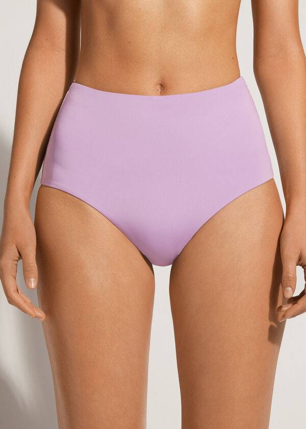 dámské bikiny calzedonia high shaper waist indonesia eco v fialovém provedení