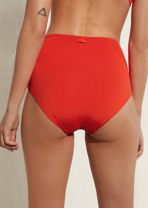 Červené dámské bikinové kalhotky calzedonia high shaper waist indonesia eco