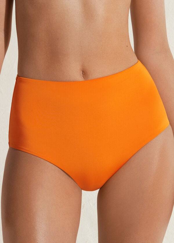 oranžové dámské bikinové kalhotky calzedonia high shaper waist indonesia eco