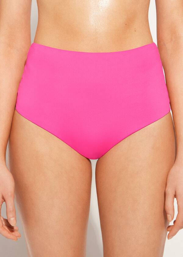 dámské růžové bikinové kalhotky calzedonia high shaper waist indonesia eco