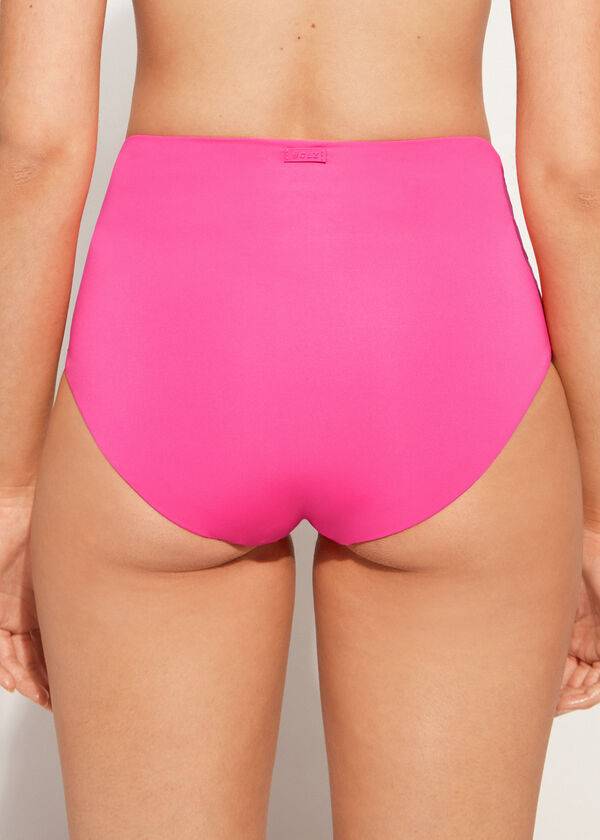 dámské růžové bikinové kalhotky calzedonia high shaper waist indonesia eco