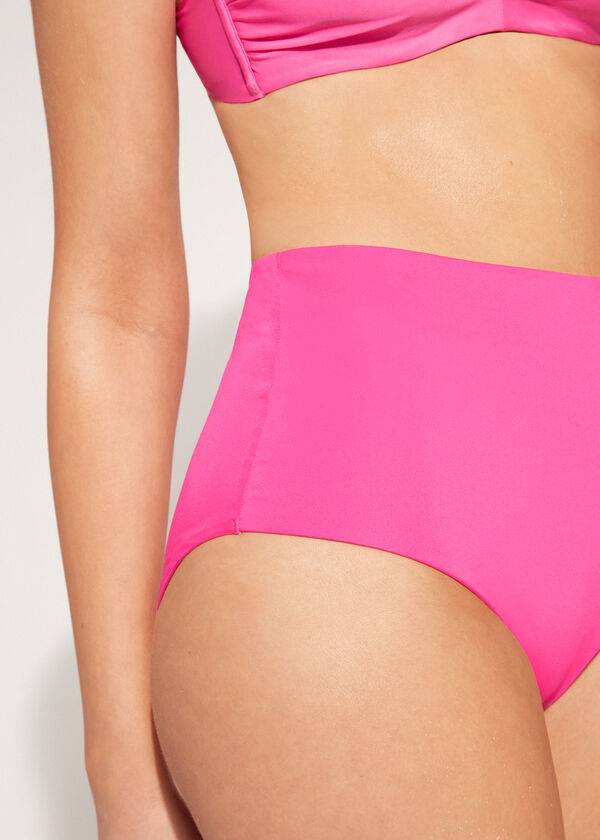 dámské růžové bikinové kalhotky calzedonia high shaper waist indonesia eco