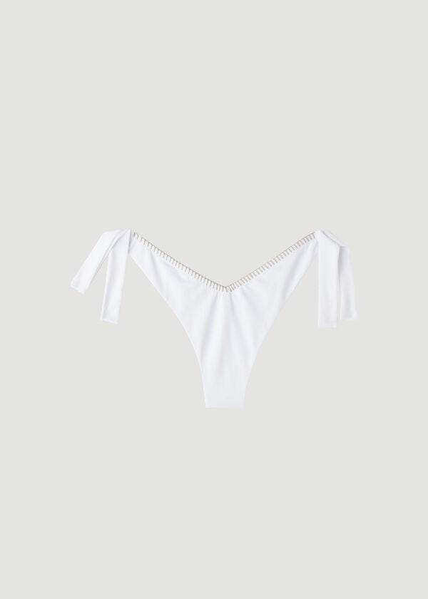 dámské bílé bikinové kalhotky calzedonia s vysokým výstřihem do v brazilské mumbai