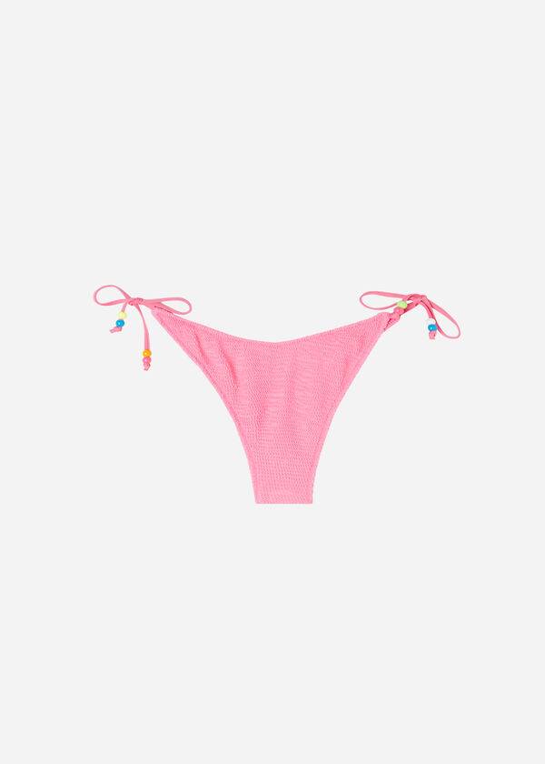 růžové dámské bikiny calzedonia s vysokým výstřihem do v brazilské san diego