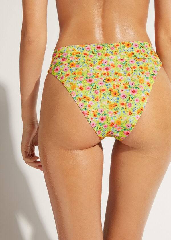 vícebarevné dámské bikinové kalhotky calzedonia s vysokým pasem brazilské siviglia