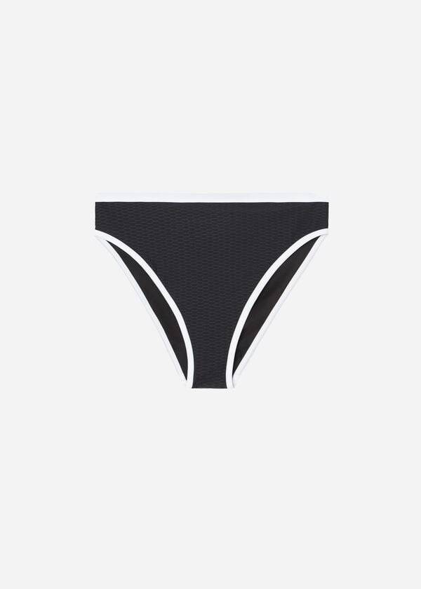 dámské bikinové kalhotky calzedonia s vysokým pasem coimbra černobílé