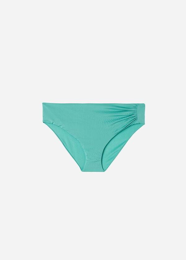 dámské eko bikiny calzedonia s vysokým pasem v tyrkysové barvě