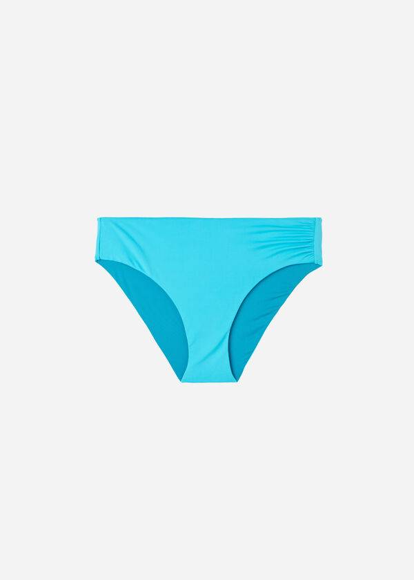 tyrkysově zelené dámské ekologické bikiny calzedonia s vysokým pasem z indonésie