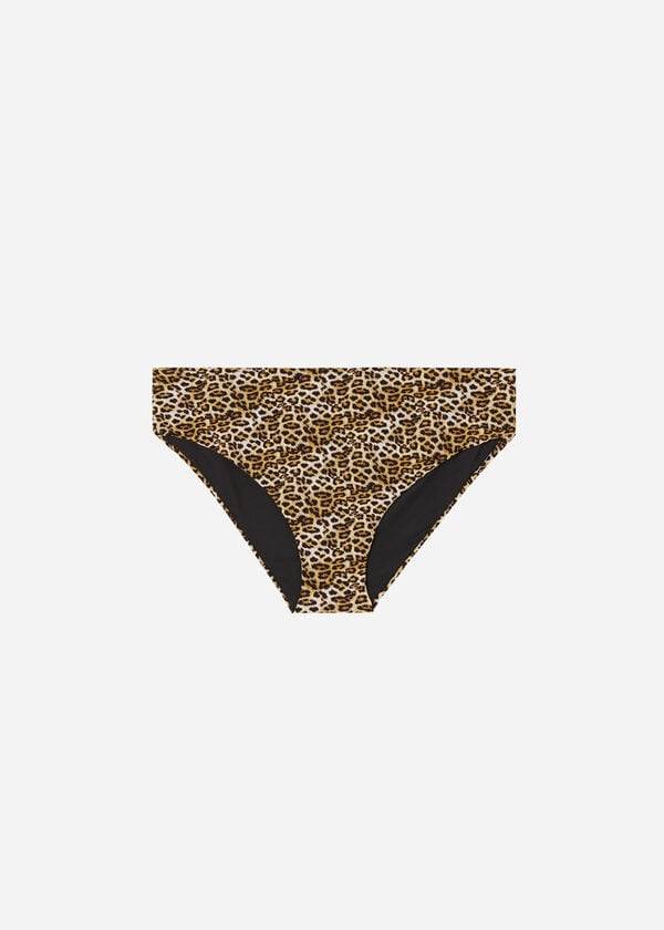 hnědé dámské bikinové kalhotky s vysokým pasem od calzedonia malindi