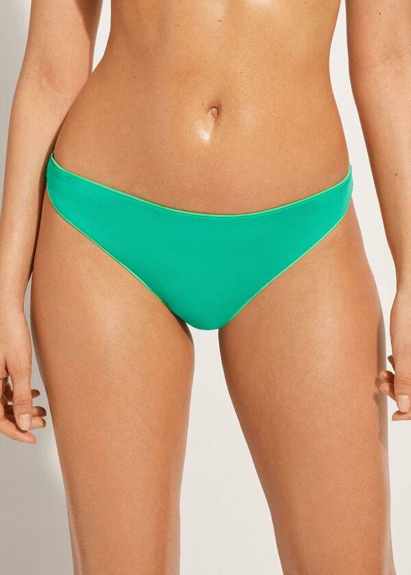dámské bikinové kalhotky s nízkým pasem calzedonia indonesia eco zelené