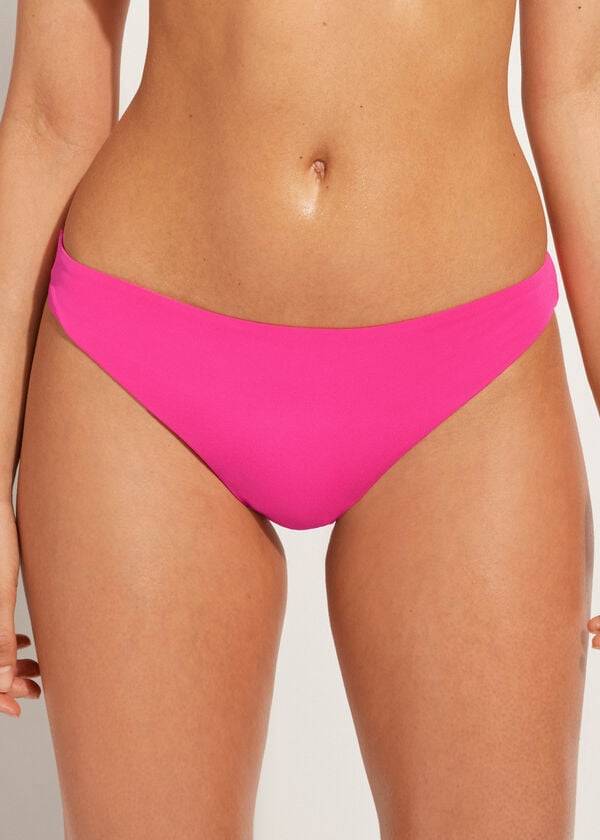 růžové dámské bikinové kalhotky s nízkým pasem calzedonia indonesia eco