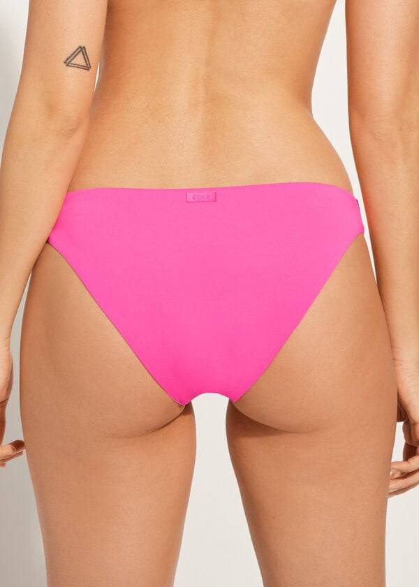 růžové dámské bikinové kalhotky s nízkým pasem calzedonia indonesia eco