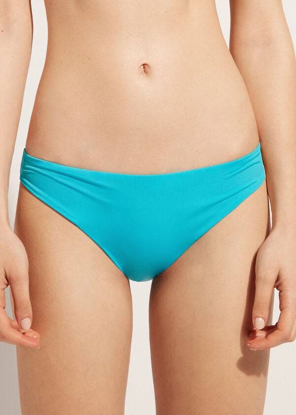 dámské bikinové kalhotky calzedonia indonesia eco s nízkým pasem tyrkysové