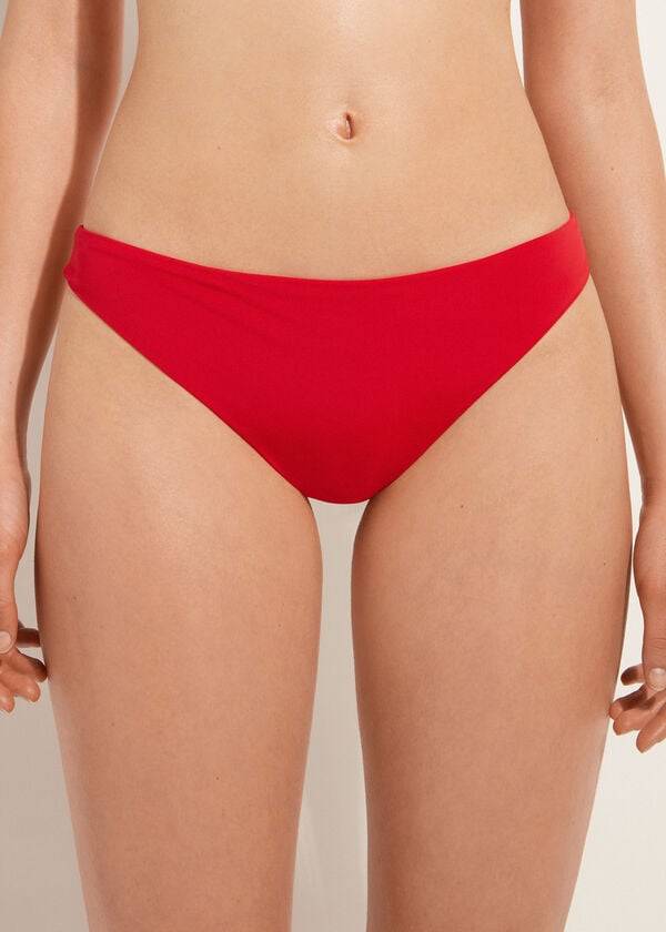 dámské bikinové kalhotky calzedonia indonesia eco s nízkým pasem červené