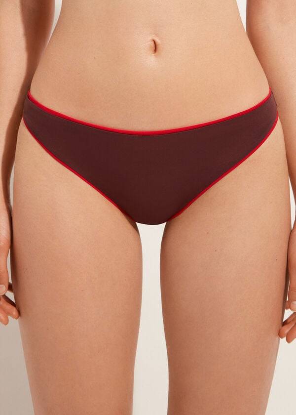 dámské bikinové kalhotky calzedonia indonesia eco s nízkým pasem červené