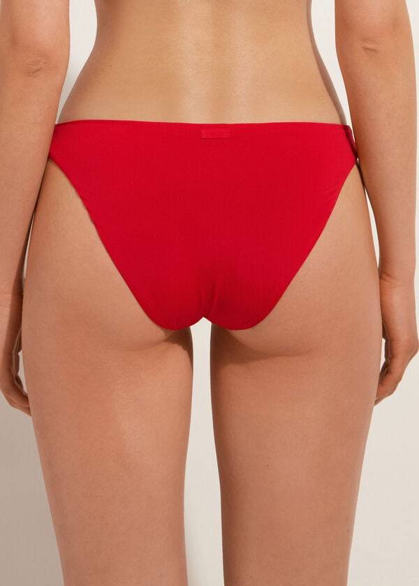 dámské bikinové kalhotky calzedonia indonesia eco s nízkým pasem červené