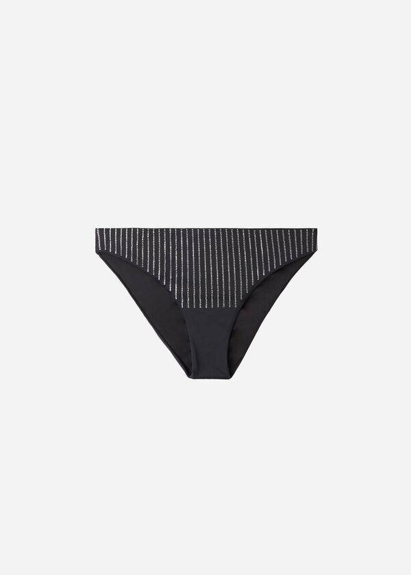 Černé dámské bikinové kalhotky calzedonia s kamínky shanghai