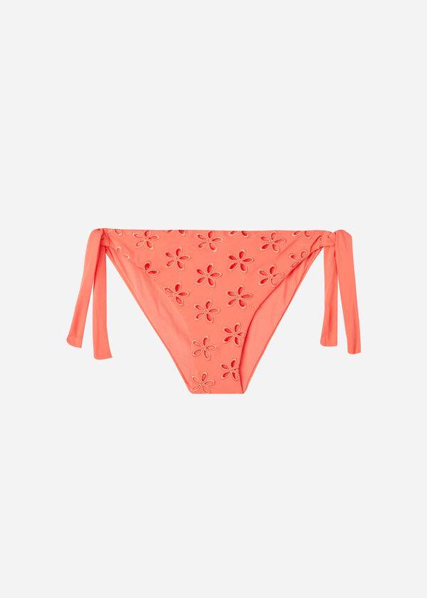 coral orange calzedonia side tie corfù dámské spodní díly bikin