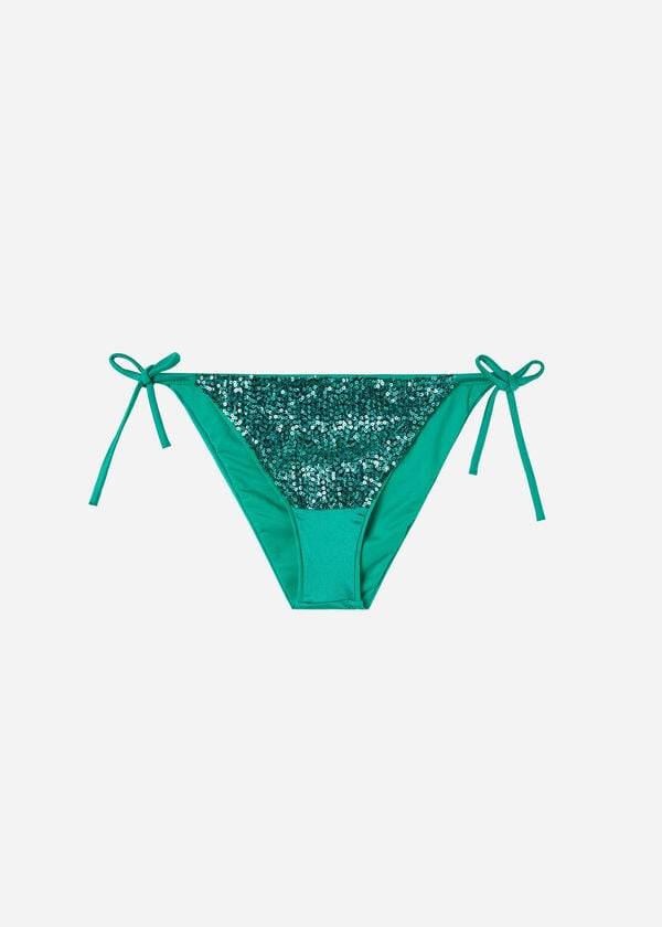 dámské bikinové kalhotky calzedonia string cannes v zeleném provedení