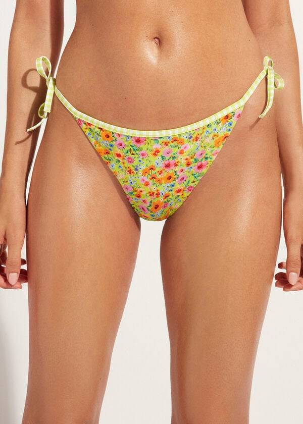 Žluté dámské bikinové kalhotky calzedonia string siviglia