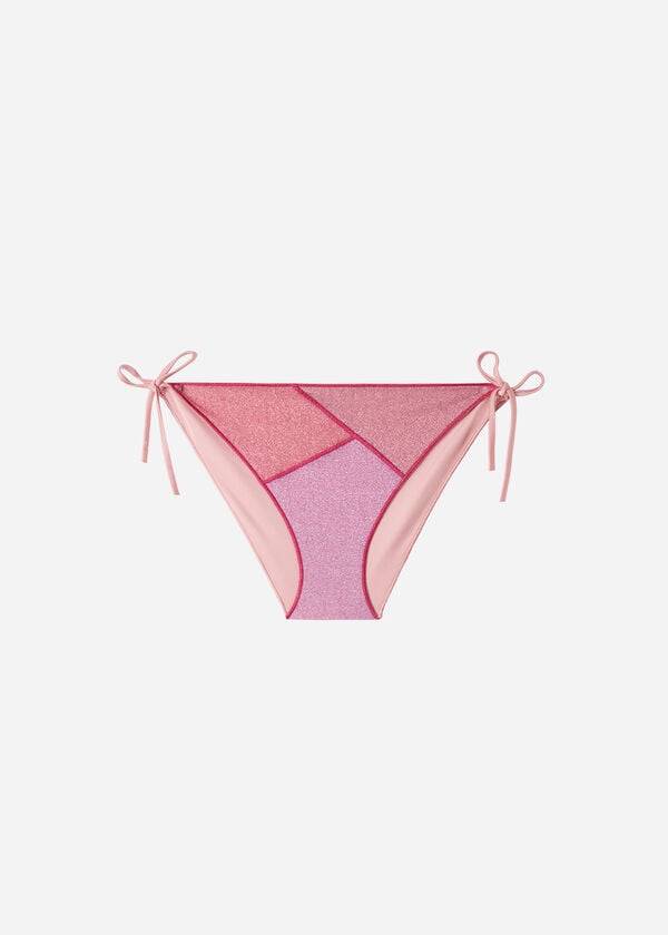dámské kalhotky do bikin calzedonia string tie lamé lisbona růžové