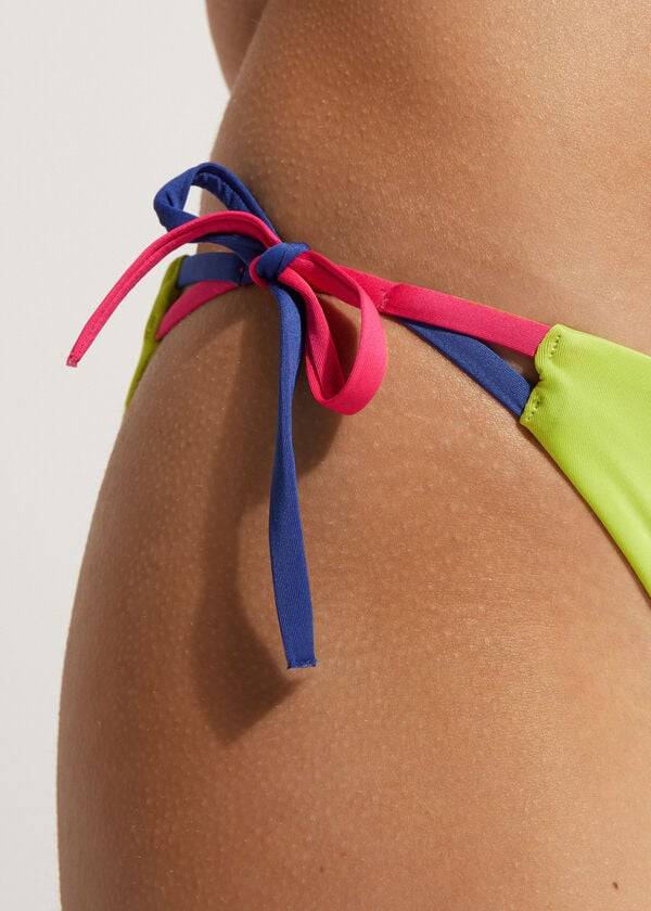dámské zelené bikinové kalhotky calzedonia string tokyo