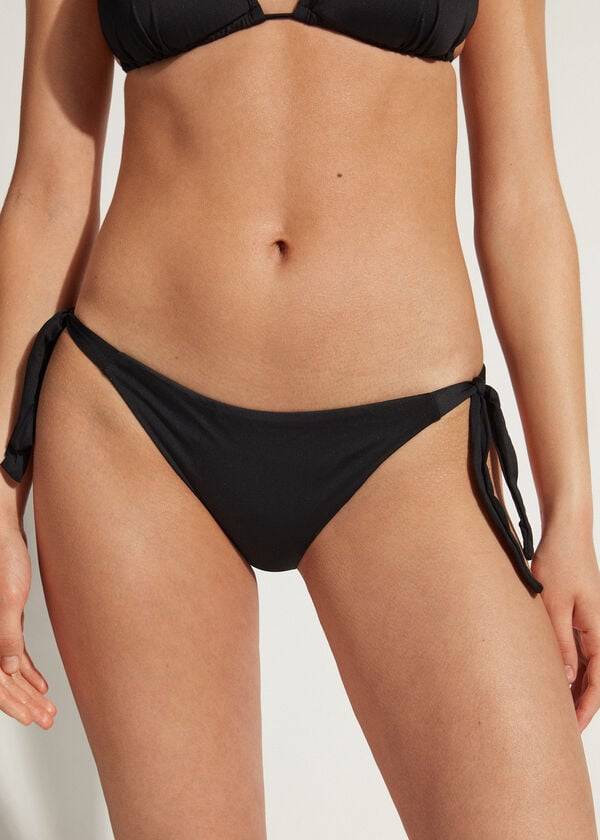 dámské černé bikinové kalhotky calzedonia tied indonesia