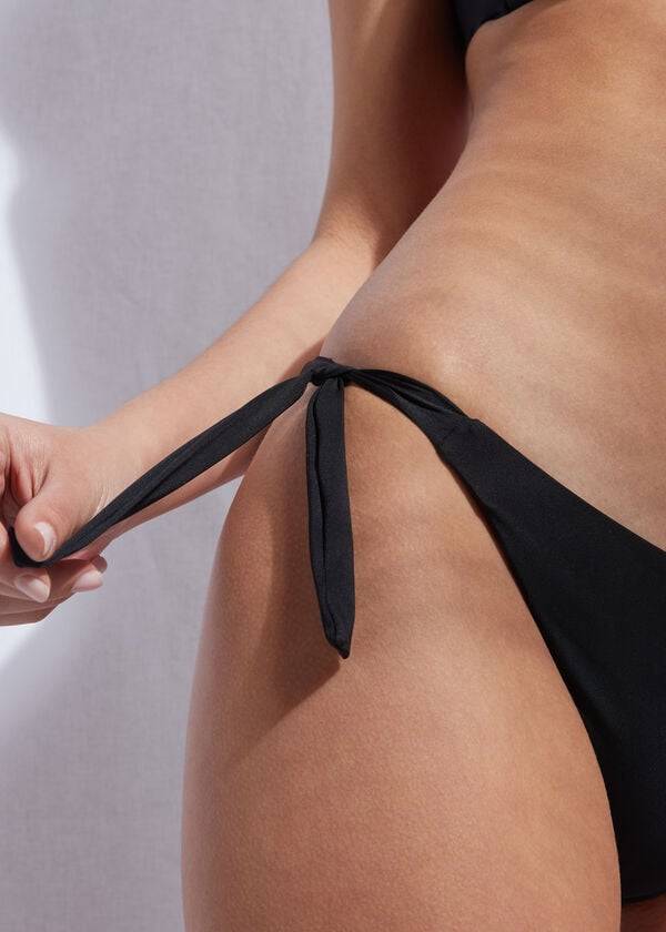 dámské ekologické bikinové kalhotky calzedonia tied indonesia černé