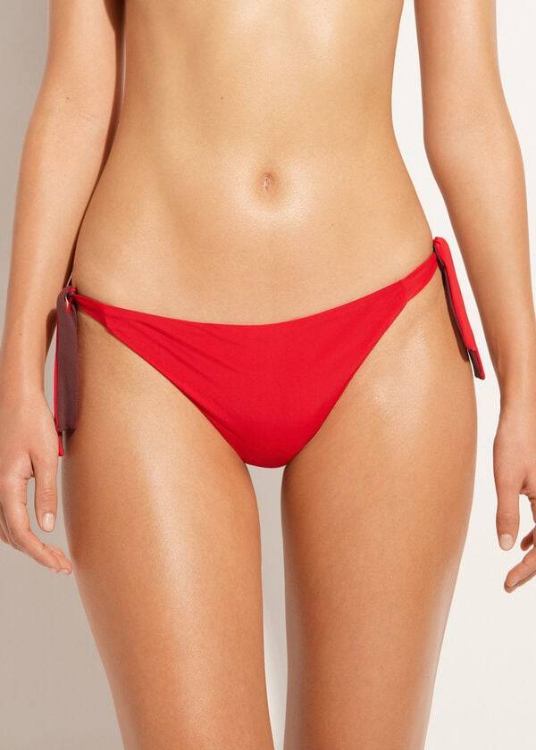 dámské ekologické bikinové kalhotky calzedonia tied indonesia červené