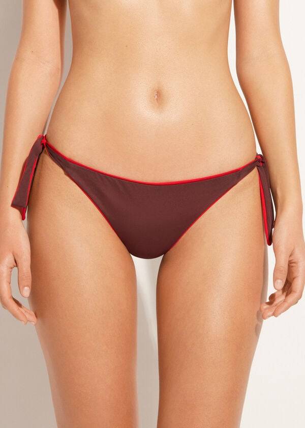 dámské ekologické bikinové kalhotky calzedonia tied indonesia červené