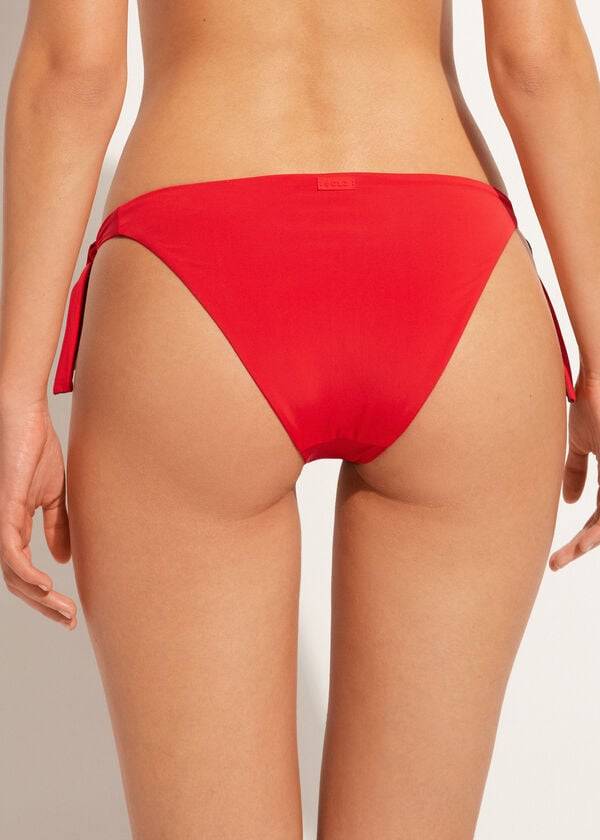 dámské ekologické bikinové kalhotky calzedonia tied indonesia červené