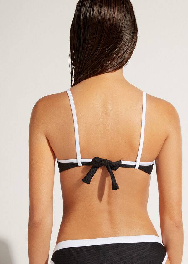 dámské bikinové vršky calzedonia balconette coimbra v černém bílém provedení