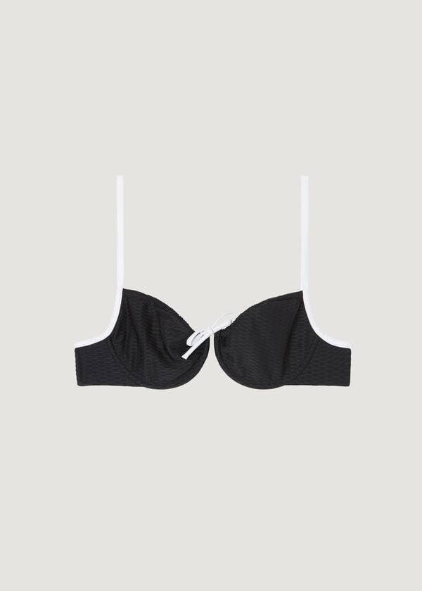 dámské bikinové vršky calzedonia balconette coimbra v černém bílém provedení