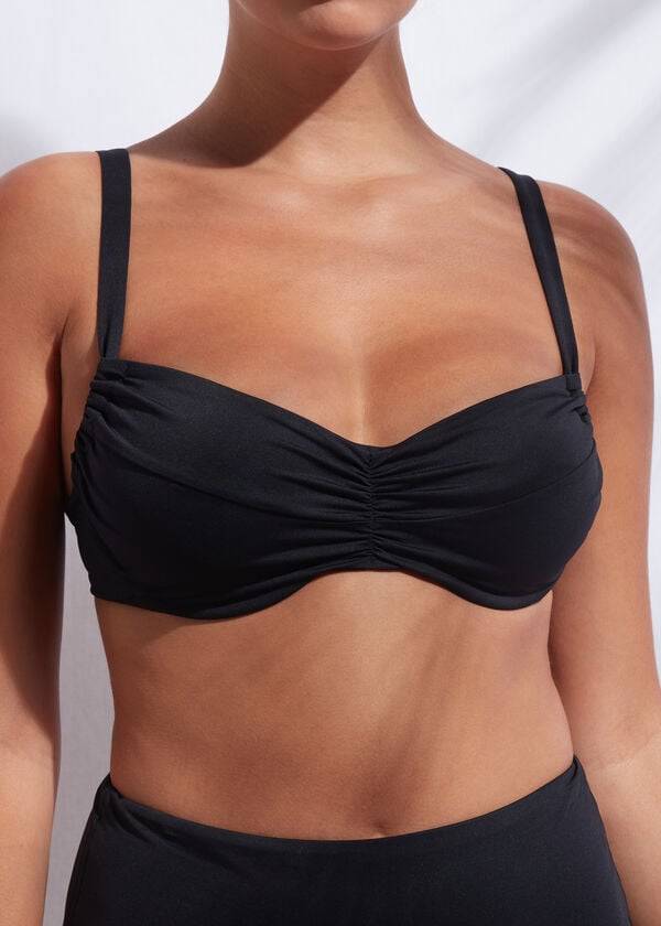 dámské topy bikin calzedonia balconette indonesia Černá