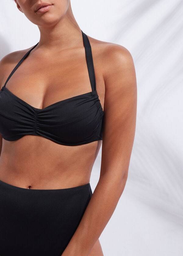 dámské topy bikin calzedonia balconette indonesia Černá