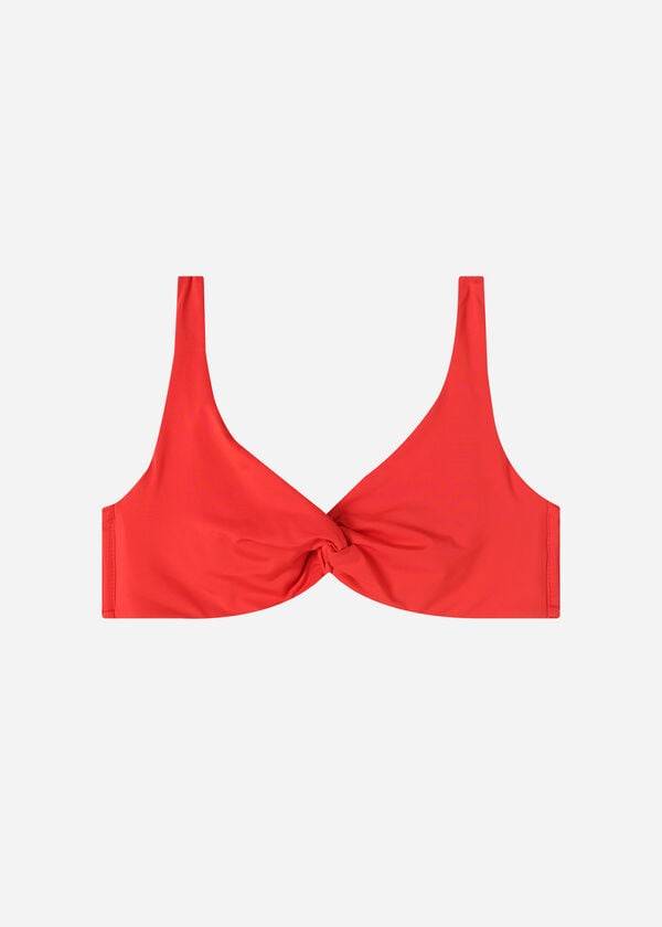 Červené dámské topy bikin calzedonia balconette indonesia eco