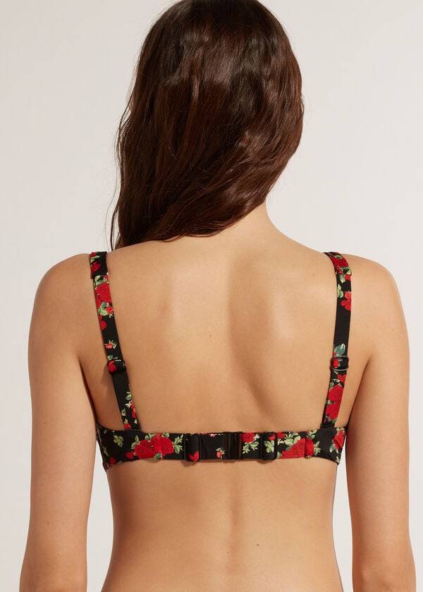 dámské topy bikin calzedonia balconette rose animal print nizza pink