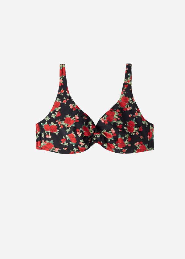 dámské topy bikin calzedonia balconette rose animal print nizza pink