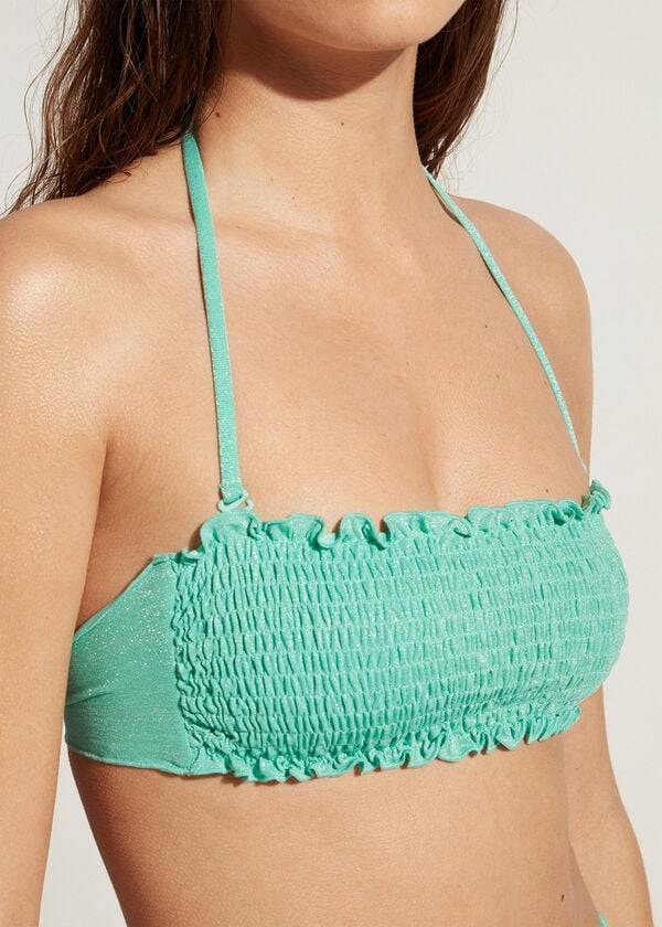 dámské bikiny calzedonia bandeau formentera topy zelené