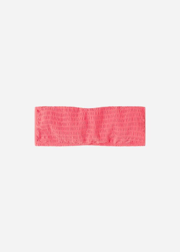 růžové dámské topy bikin calzedonia bandeau lanzarote