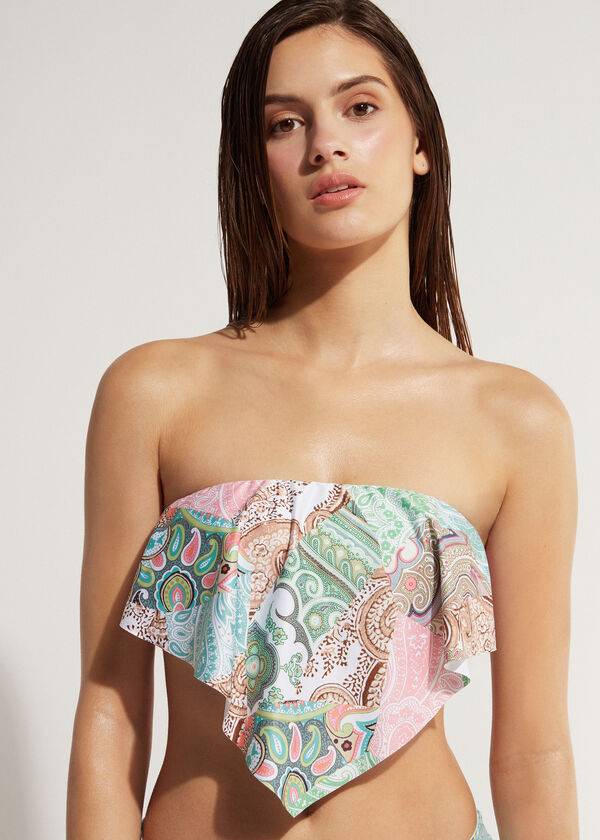 tyrkysové dámské topy bikin calzedonia bandeau saint tropez